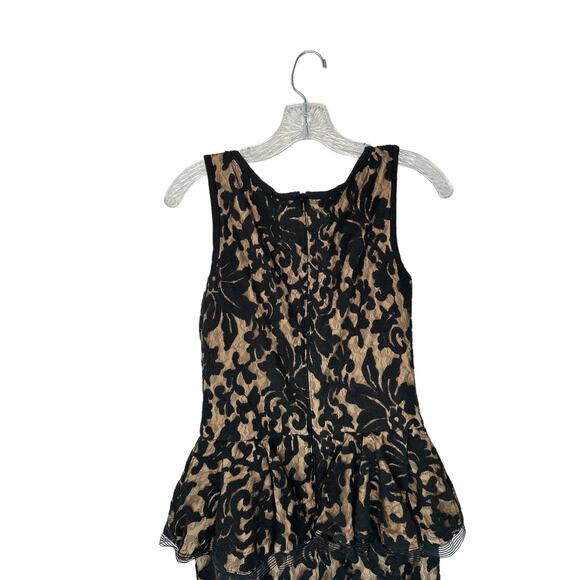 Tadashi Shoji Black Nude Lace‎ Cocktail Hour Evening Peplum Mini Dress Size 8 - Picture 8 of 12